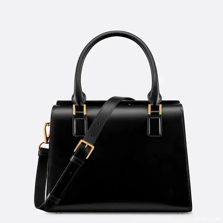 Boston Box Bag Black Medium Dior Calfskin 0510 Hot Sale